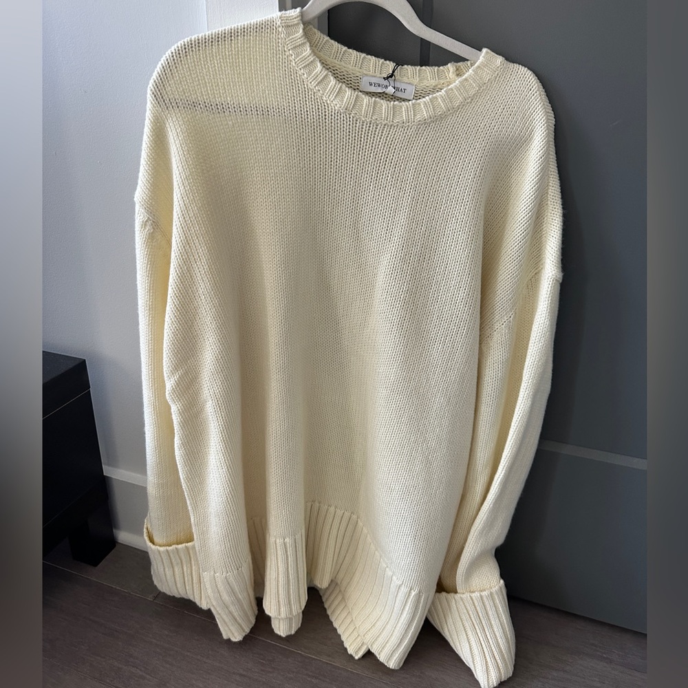 WeWoreWhat Oversized Cream Mock Neck Sweater M/L